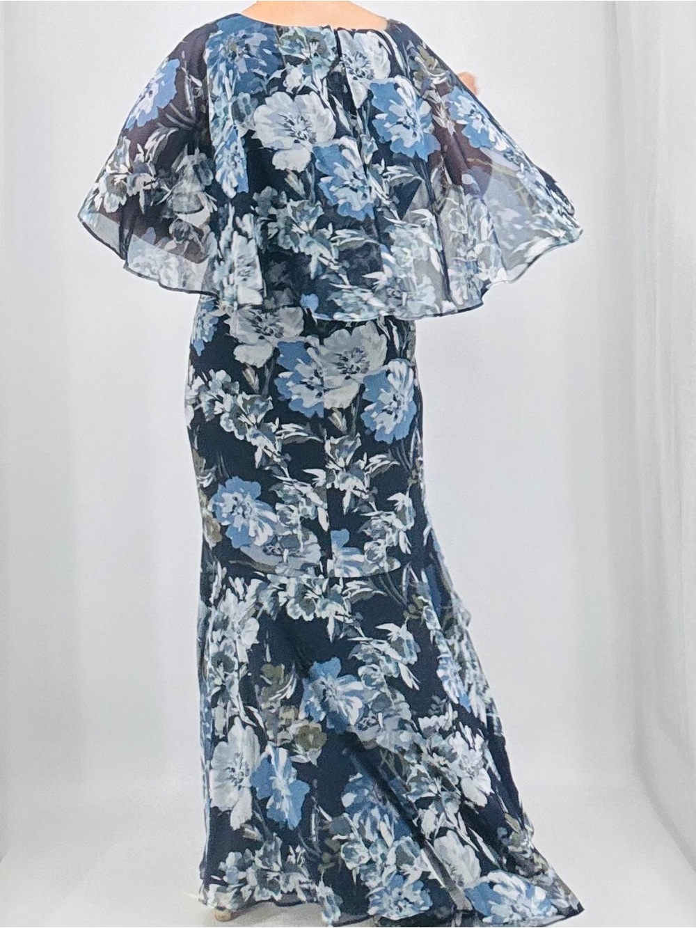 R&M Richards Whimsigoth Ethereal Fairy Floral Cocktail Wedding Guest Cape Dress - Picture 3 of 16